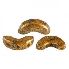 Les perles par Puca® Arcos beads Opaque beige gold spotted 13010/65322 